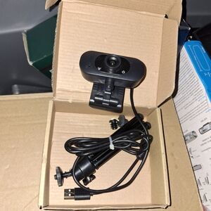 High-Definition Black Webcam